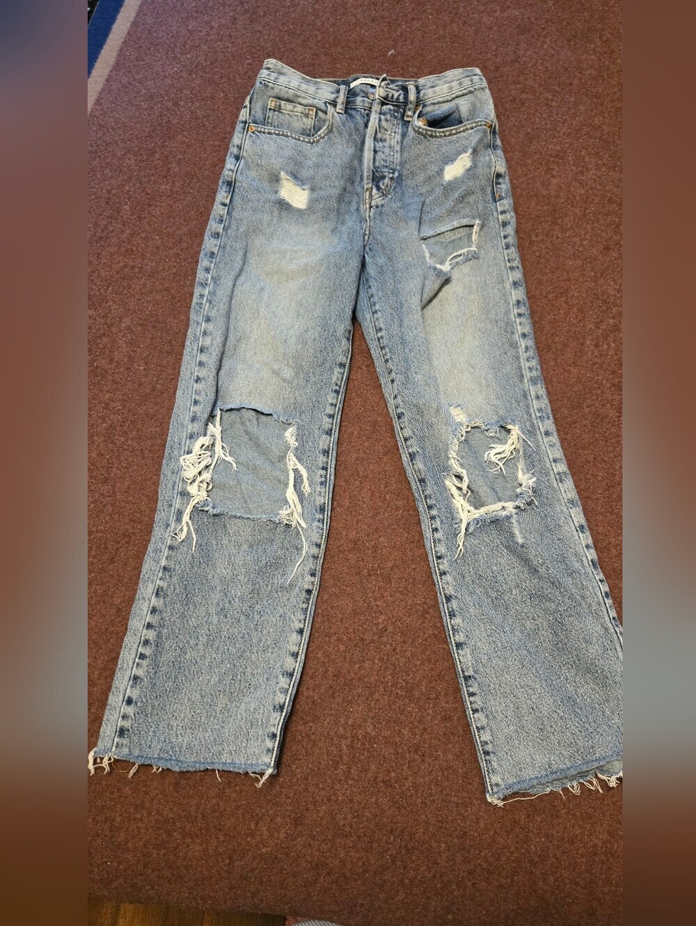 Y2K Pacific Sunwear Dad Jeans In Size 23 Ripped Distressed Acid Wash